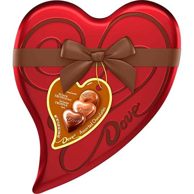 DOVE Valentine's Assorted Chocolate Candy Heart Gift Box 6.5-Ounce Tin | Amazon (US)