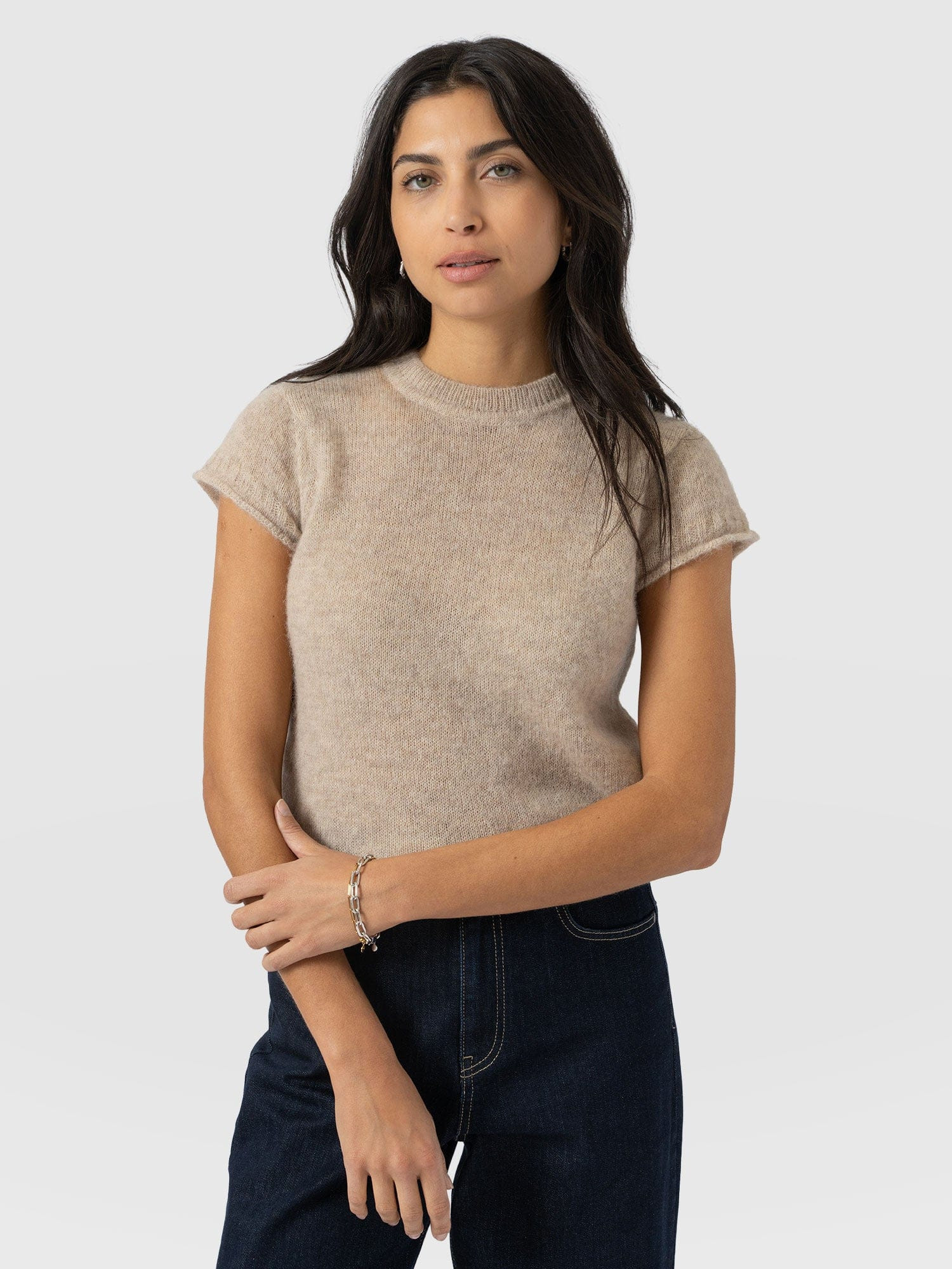 Ariella Baby Tee - Beige | Saint + Sofia
