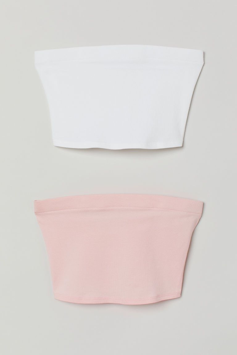 H & M - 2-pack Crop Tube Tops - White | H&M (US)