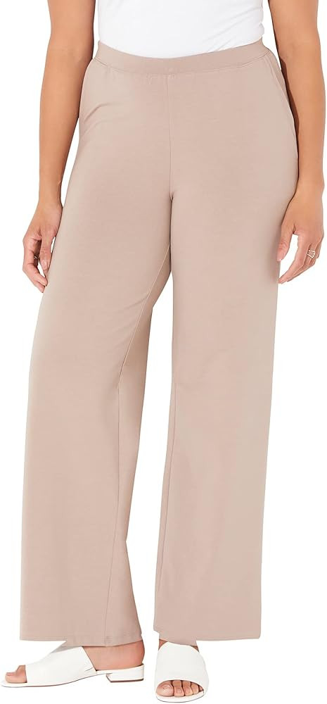 Catherines Women's Plus Size Suprema Wide Leg Pant | Amazon (US)