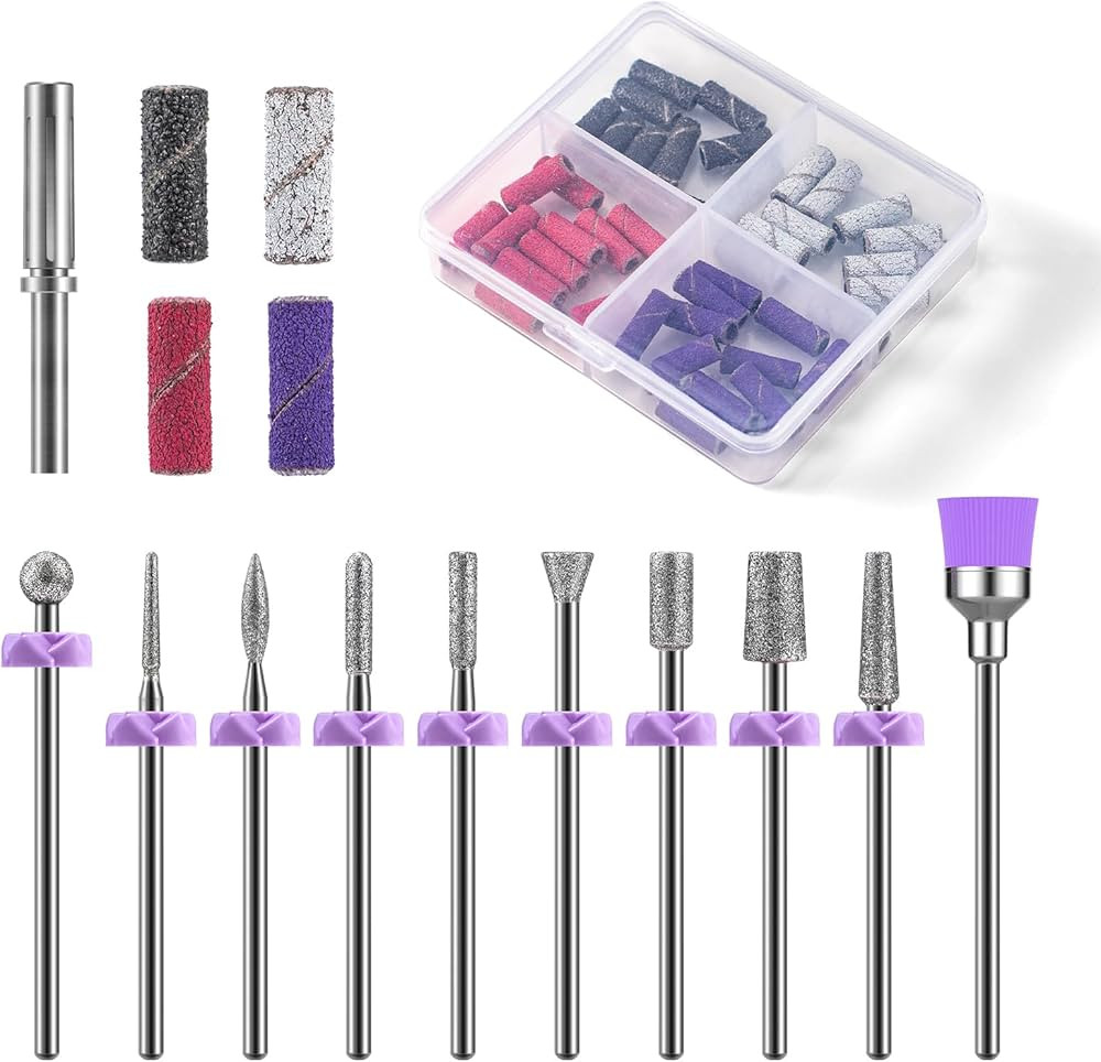 MelodySusie Nail Drill Bits, 10Pcs Diamond Sanding Bit Set with 40pcs Small Sanding Bands (#120#1... | Amazon (US)