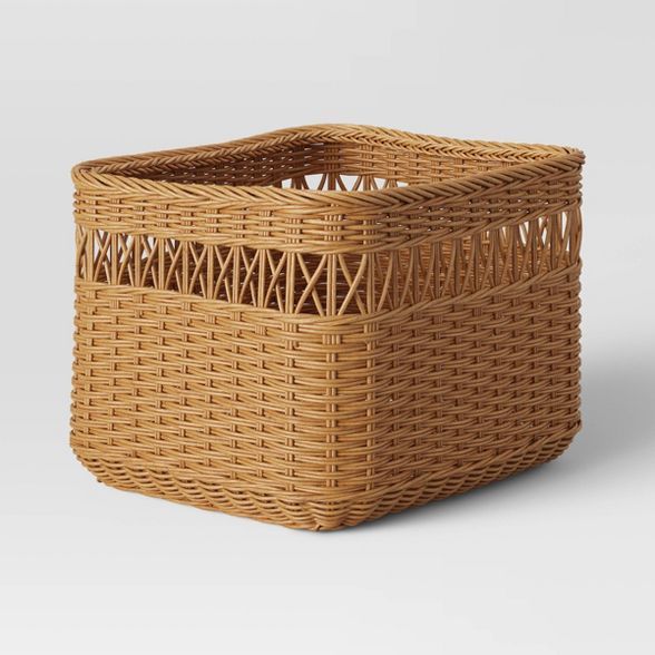 Large Multiweave Rattan Basket - Threshold&#8482; | Target