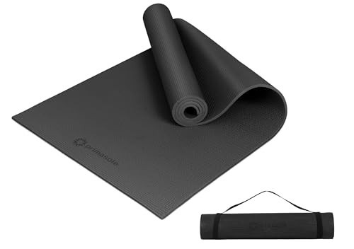 Primasole Yoga Mat with Carry Strap for Yoga Pilates Fitness and Floor Workout at Home and Gym 1/3 thick (Black Color) PSS91NH045A | Amazon (US)