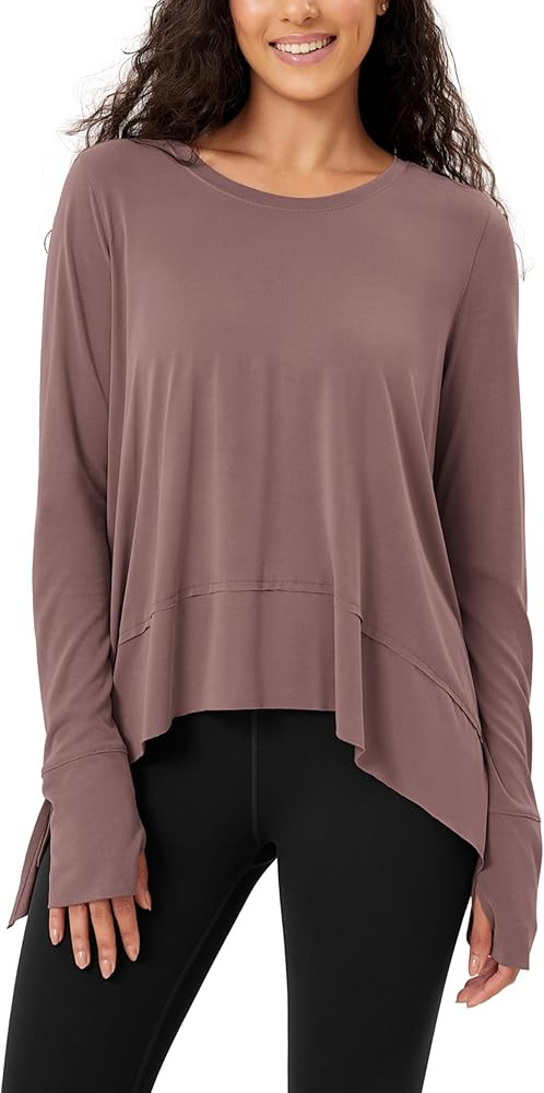 ODODOS Women's Modal Soft Long Sleeve Tee with Thumb Hole Athletic Gym Workout Tops Yoga Shirts | Amazon (US)