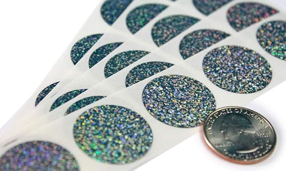 Glitter 1 inch Holographic Silver Round Scratch Off Sticker Labels for DIY Make Your Own Lottery ... | Amazon (US)