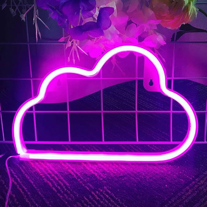 Cloud Light Neon Sign - Protecu USB Battery Operated LED Signs Neon Lights for Bedroom | Neon Sig... | Amazon (US)