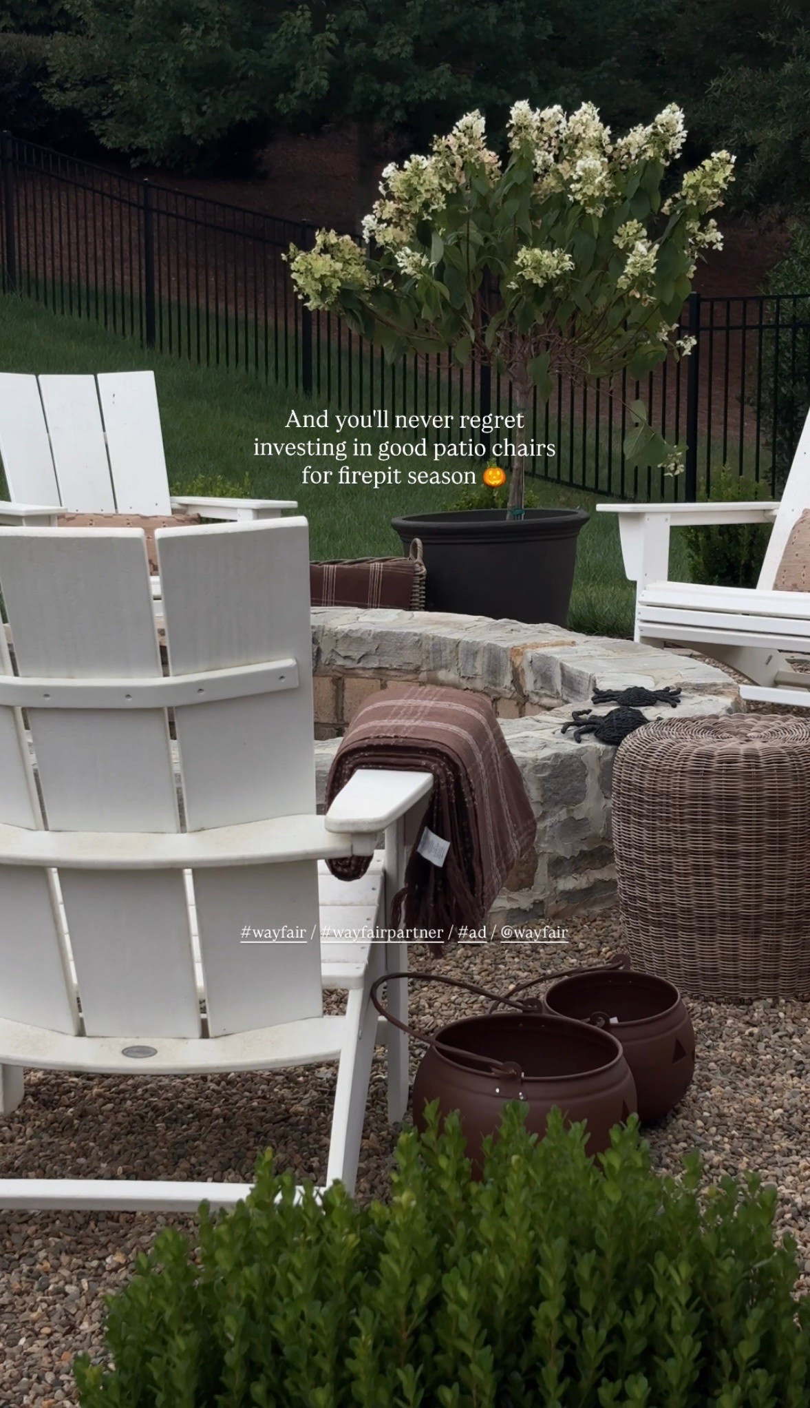 #ad If you're getting your backyard ready for cozy season, these are the pieces I'd invest in
first: comfortable Adirondack chairs, an oversized planter, a woven storage basket, and a soft
throw for chilly evenings. These are the details that make an outdoor space feel collected and
inviting—and they're all linked below from @wayfair. 🍂@shop.ltk #liketkit @wayfair #Wayfair
#WayfairPartner