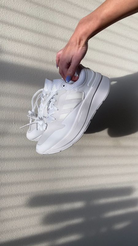 All white adidas sneakers 

#LTKfit #LTKshoecrush #LTKFind