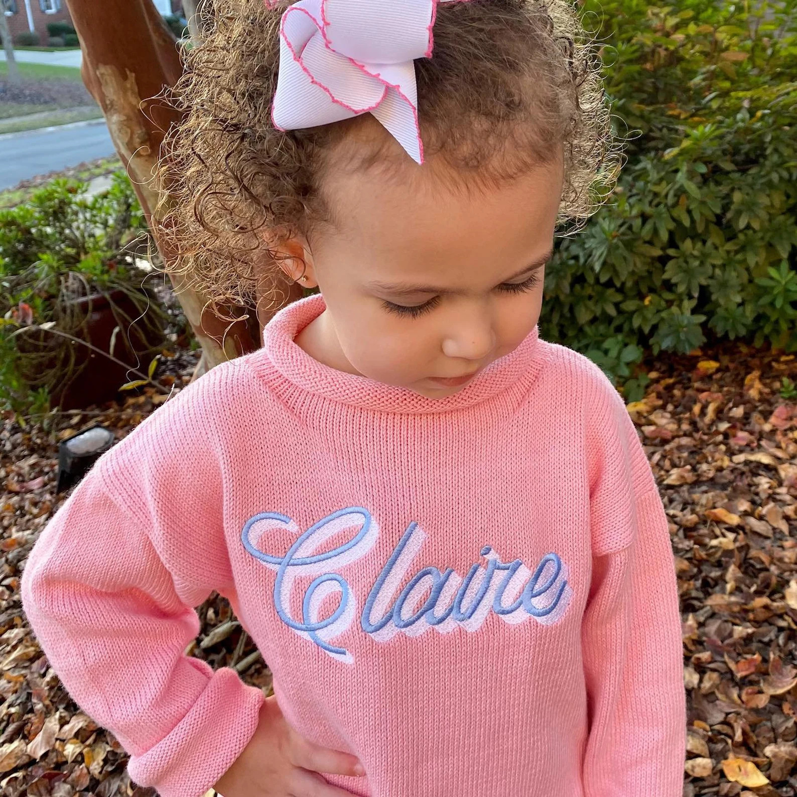 Personalized Kid Roll Neck Sweater | Custom Name or Monogram | Classic Toddler Knit Sweater - Ets... | Etsy (Global)