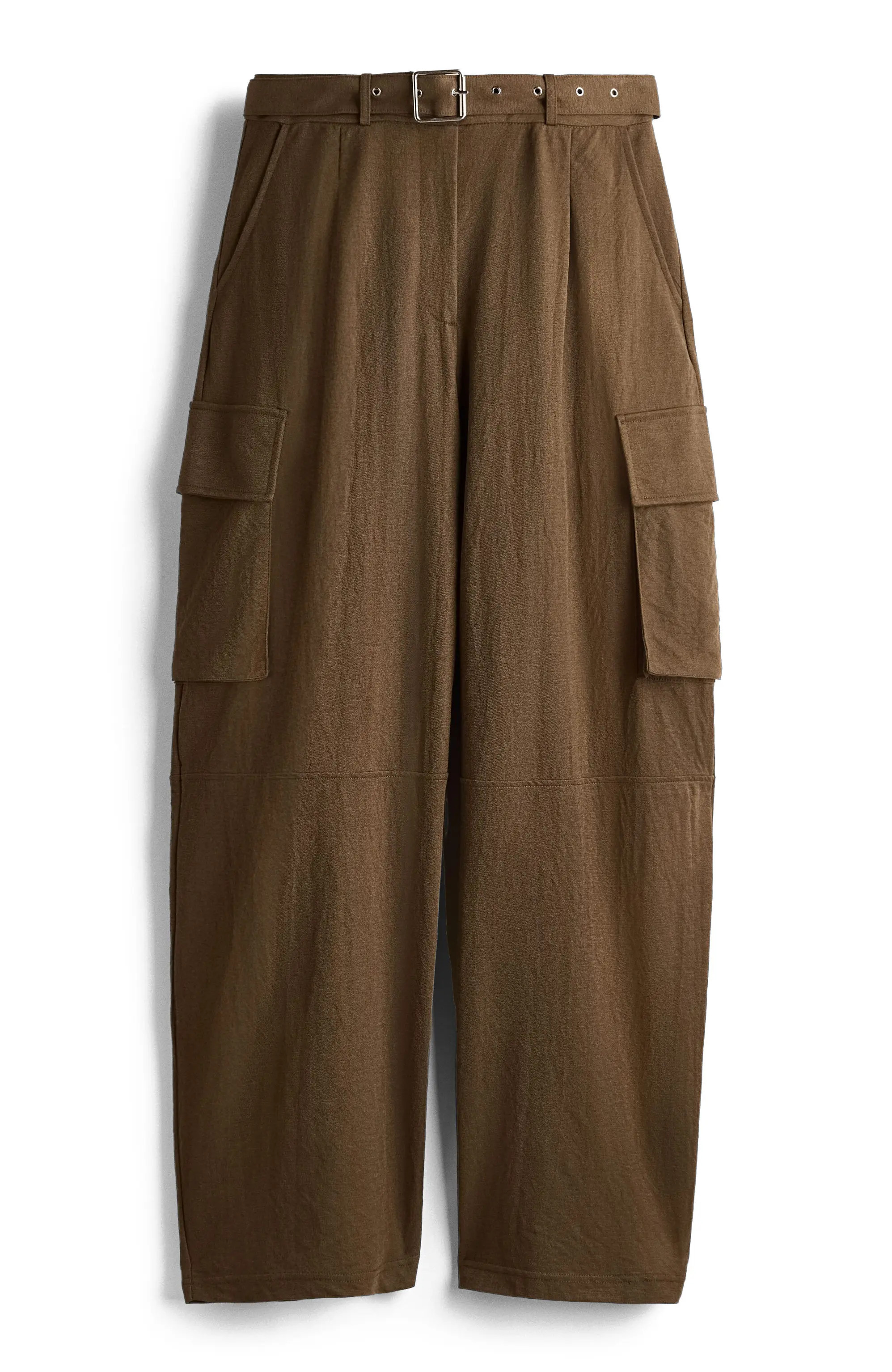 H&M Belted Cargo Trousers in Brown at Nordstrom, Size X-Large | Nordstrom