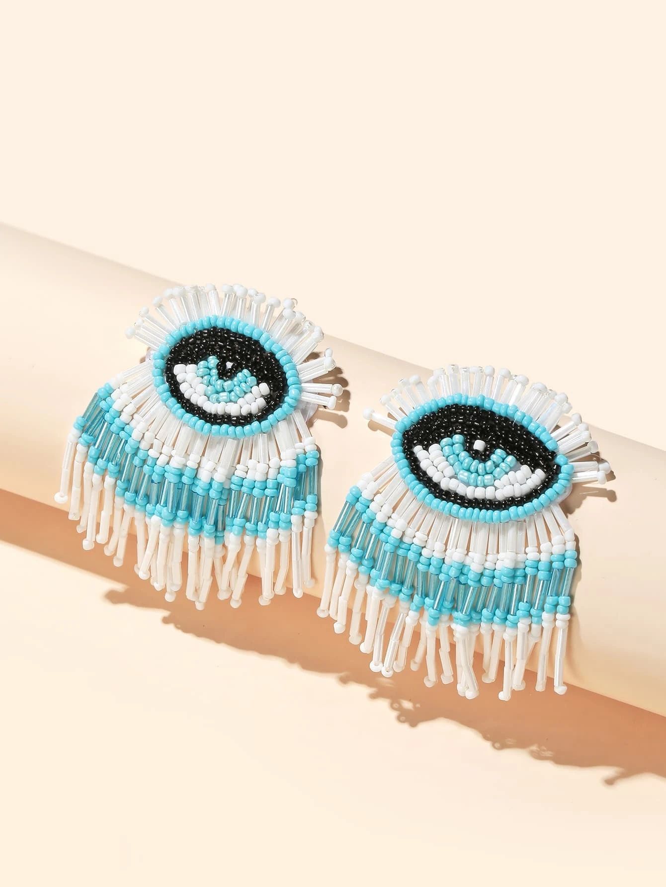 Beaded Eye Design Earrings | SHEIN