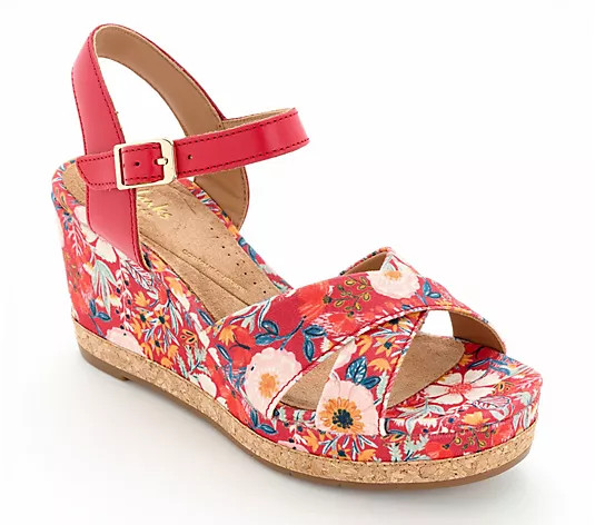 Make Your Selection: Clarks Artisan x Jane Floral Wedges -Chicly Floral | QVC