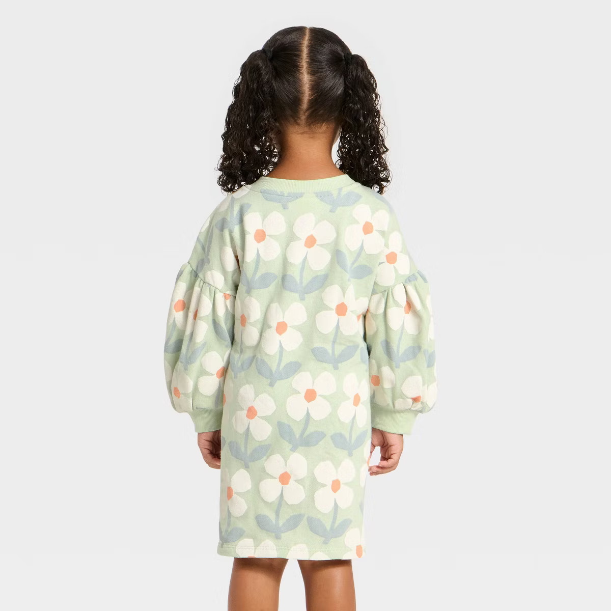 Toddler Girls' Long Sleeve Daisy Dress - Cat & Jack™ Green | Target
