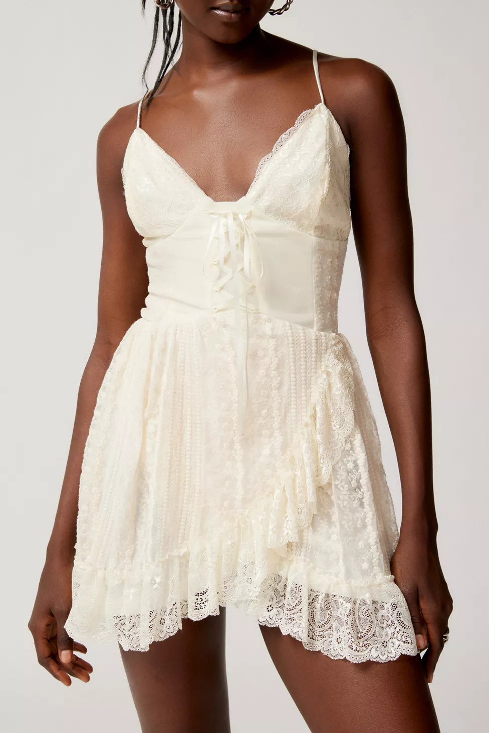 UO Francis Lace Corset Mini Dress | Urban Outfitters (US and RoW)