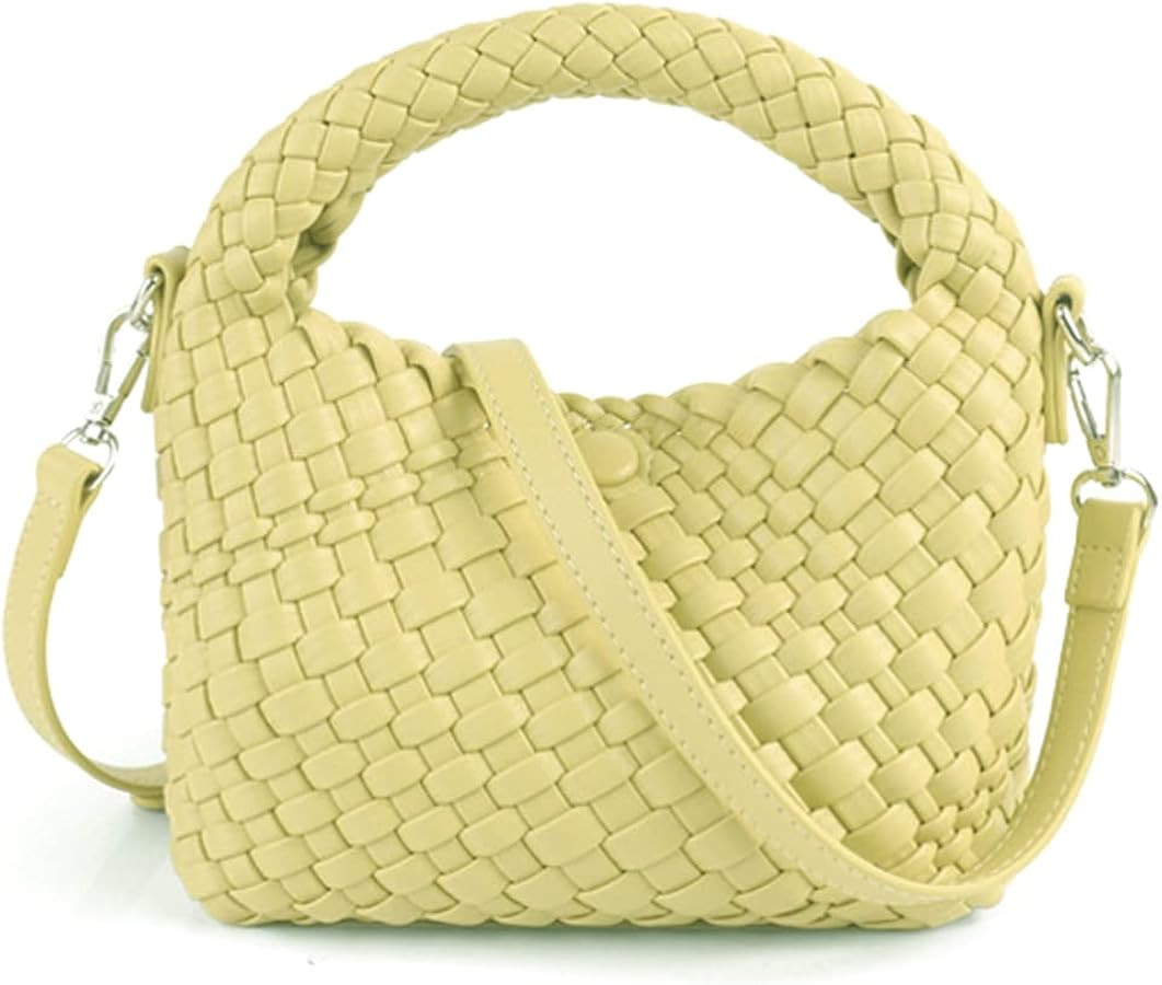 JINMANXUE Small Woven Handbags for Women Shoulder Crossbody Bag Girls Purses Cassual Top Handle B... | Amazon (US)