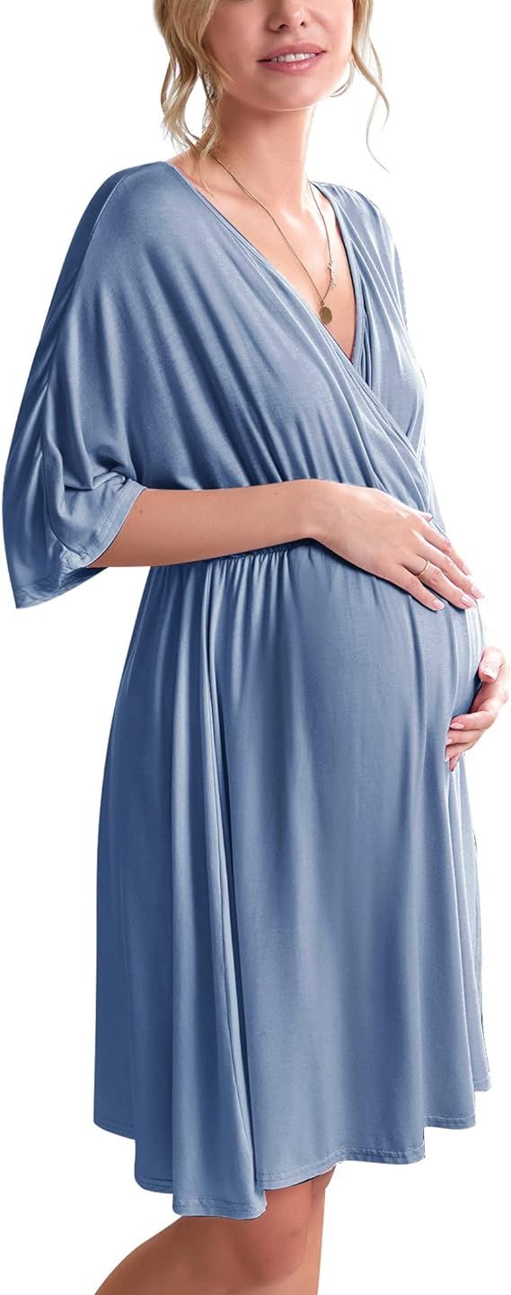 Ekouaer 3 in 1 Labor/Delivery/Hospital Gown Maternity Dress Nursing Nightgown Sleepwear for Breas... | Amazon (US)