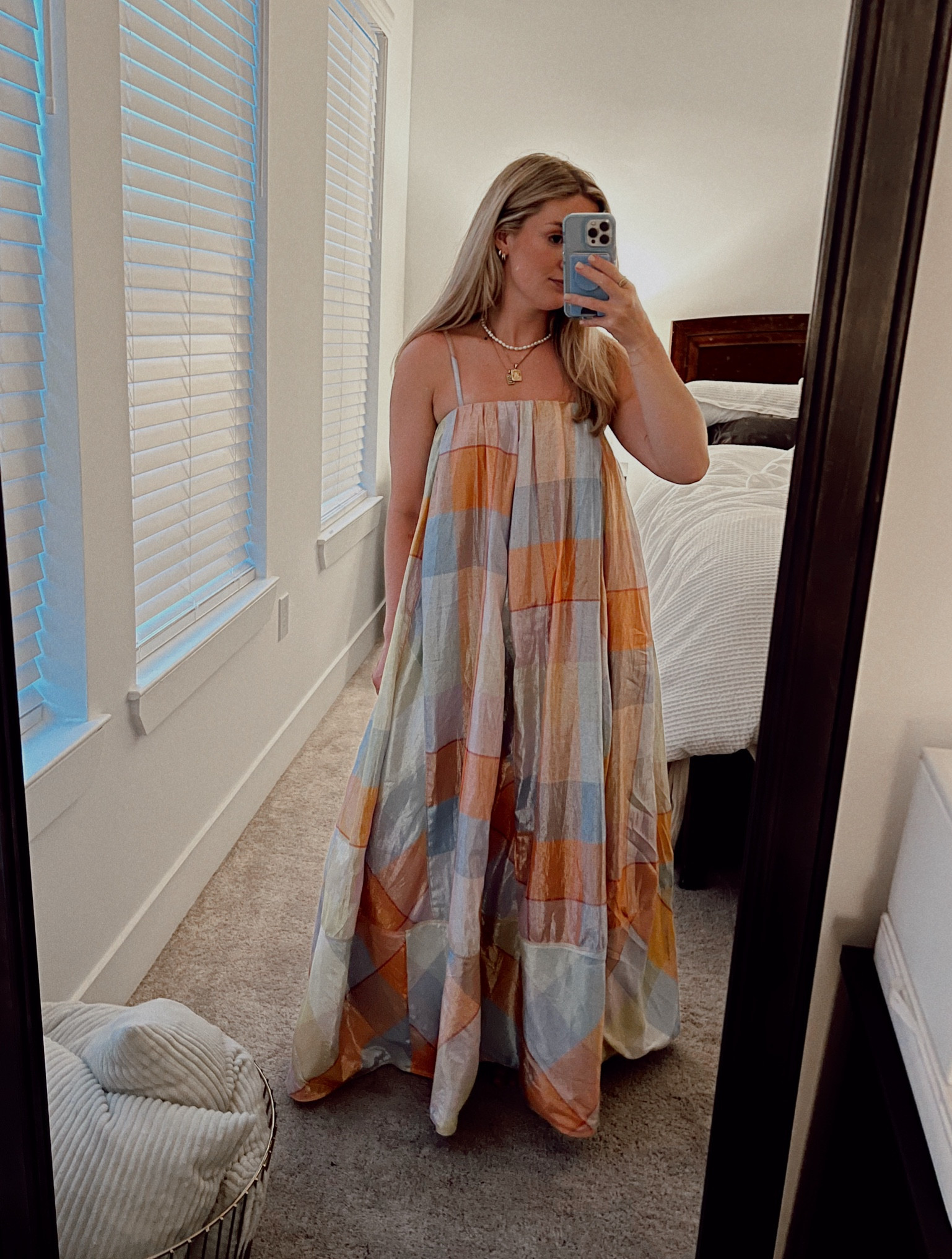 Anthropologie Tent Maxi Dress L'IDE Mystique High-Neck Pleated Chiffon Tent  Maxi Dress