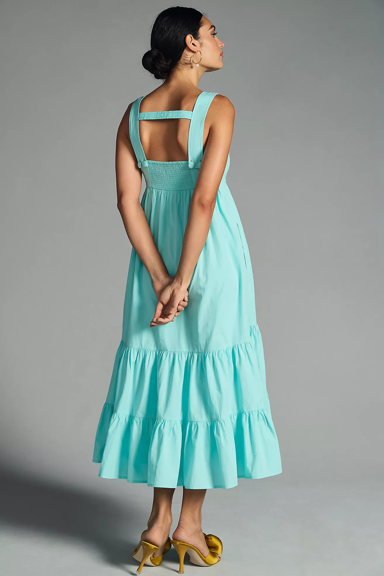 By Anthropologie Square-Neck Tiered Dress | Anthropologie (US)