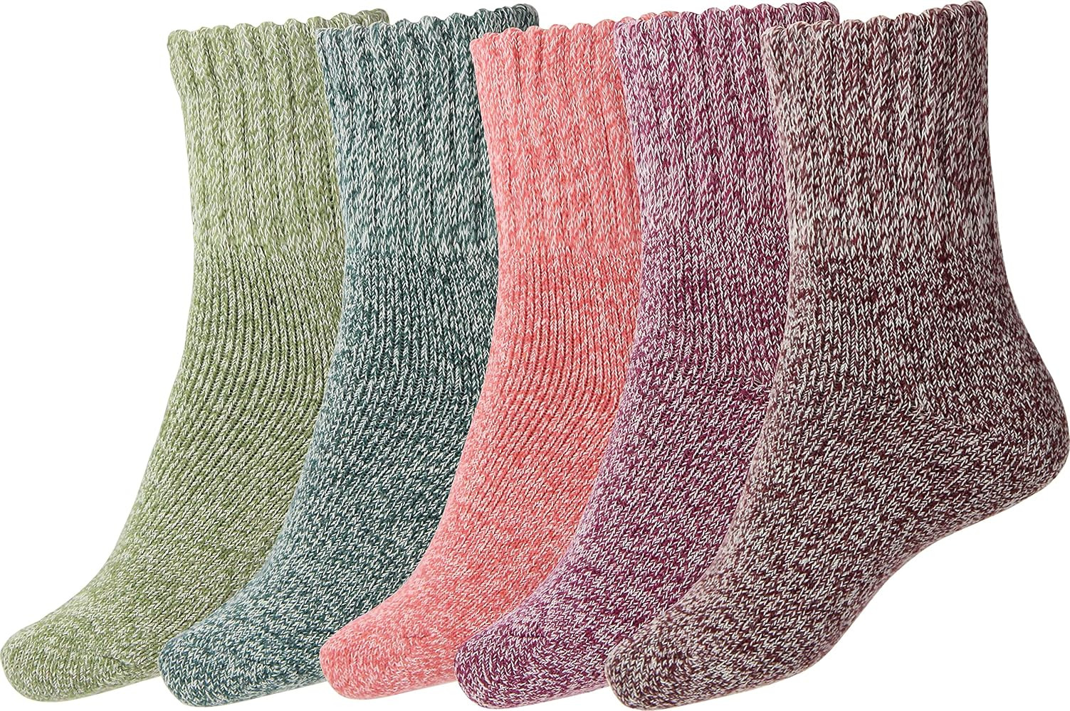 BomKinta Boot Socks for Women Winter Solid Thick Warm Socks Cozy Crew Socks Christmas Gift | Amazon (US)