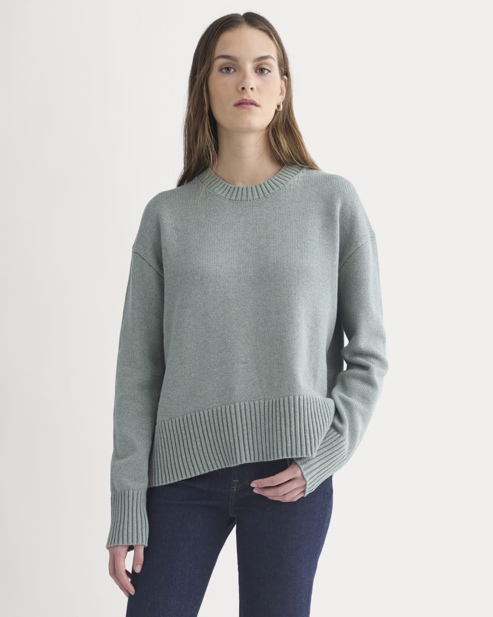 The Boxy Sweater in Everyday Cotton | Heathered Lilypad | Everlane