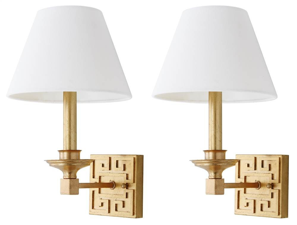 SAFAVIEH Lighting Collection Elvira Greek Key Gold Bedroom Bathroom Vanity Hallway Foyer Living R... | Amazon (US)