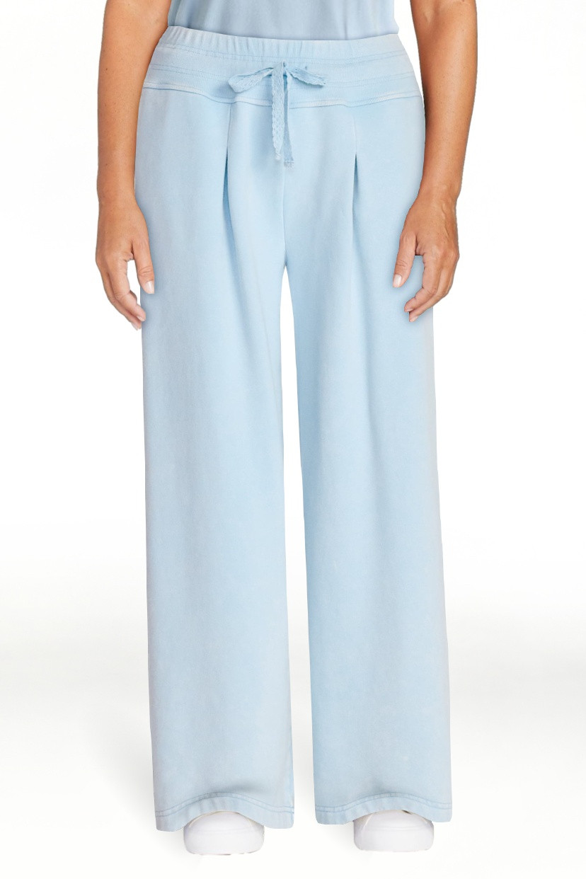 Scoop Women's Pleated Wide-Leg Sweatpants, 29'' Inseam, Sizes XS-XXL | Walmart (US)