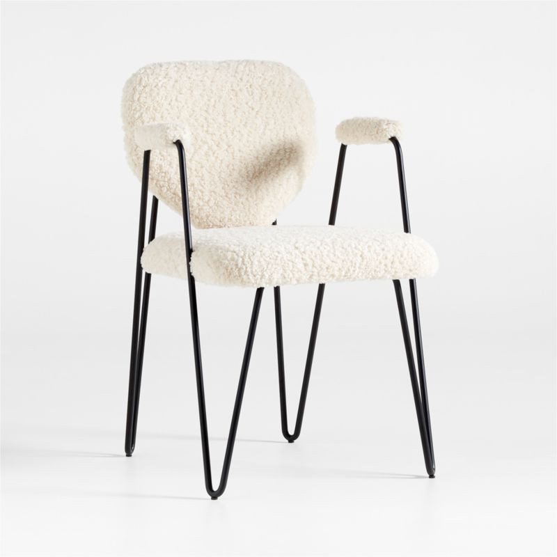 Apres Shearling Dining Armchair + Reviews | Crate & Barrel | Crate & Barrel