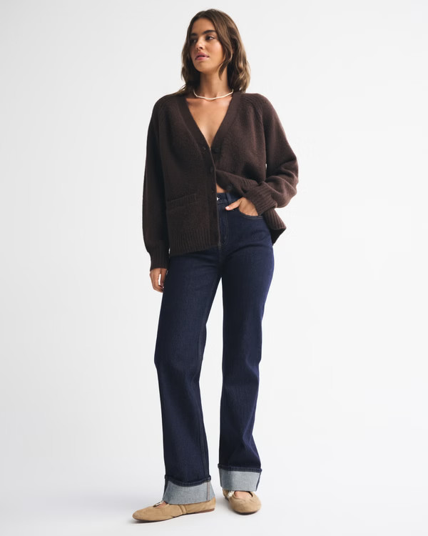 High Rise 90s Relaxed Cuffed Hem Jean | Abercrombie & Fitch (US)