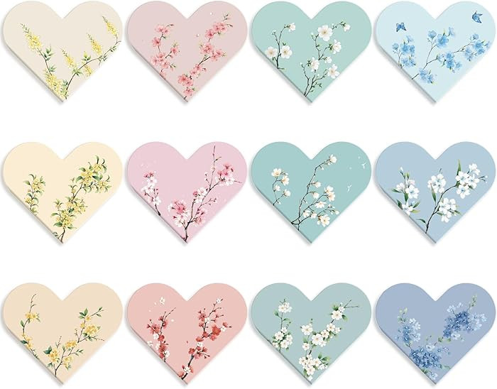 12 PCS Heart Magnetic Bookmarks for Reading Women, Assorted Magnet Corner Book Marks with Flower ... | Amazon (US)