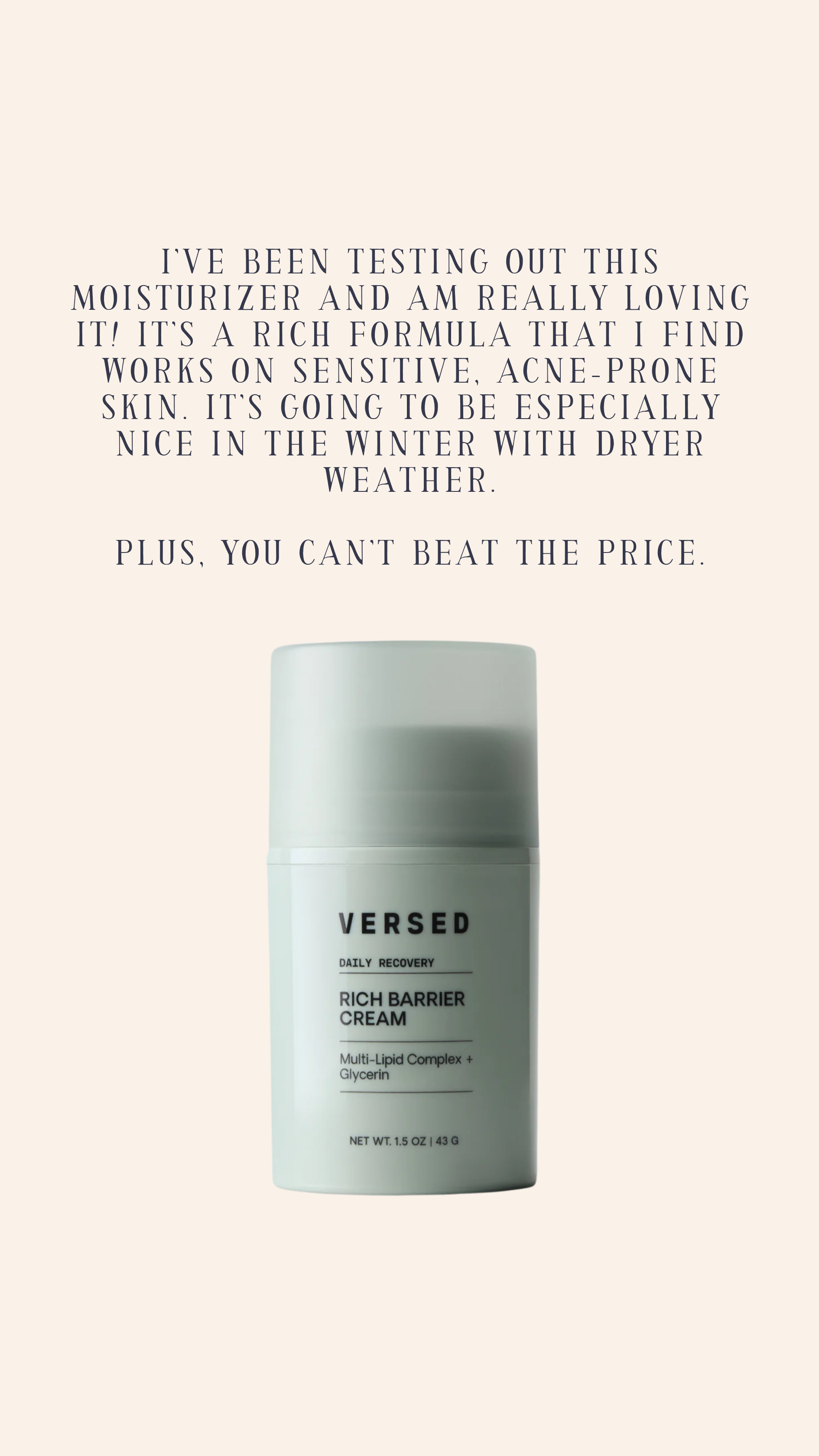 I’ve been testing out this moisturizer and am really loving it! It’s a rich formula that I find works on sensitive, acne-prone skin. It’s going to be especially nice in the winter with dryer weather. Plus, you can’t beat the price. 

 #LTKSeasonal #LTKFindsUnder50 #LTKBeauty
