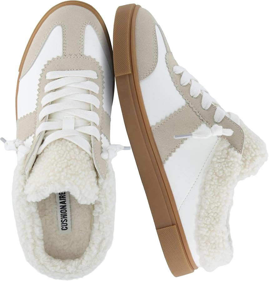 CUSHIONAIRE Blade Women’s Slip On Sneaker Mule – Faux Leather & Suede Backless Sneaker with M... | Amazon (US)