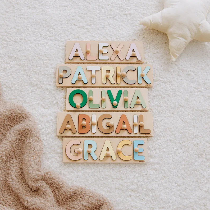 Wooden Name Puzzle by Busypuzzle - Etsy | Etsy (US)