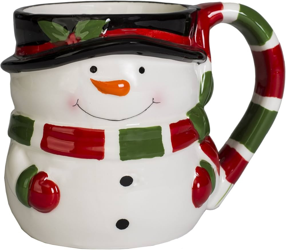 Transpac Imports, Inc. Friendly Snowman Striped Scarf 12 Ounce Ceramic Dolomite Christmas Coffee ... | Amazon (US)