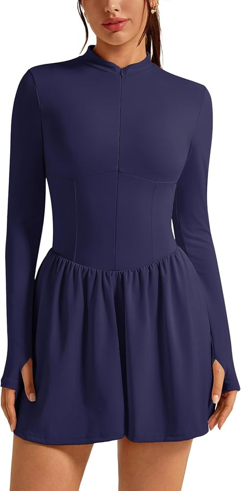 AGYMNX Tennis Dress for Women High Neck Sleeveless Ruffle A-line Dress with Shorts Yoga Fitness A... | Amazon (US)