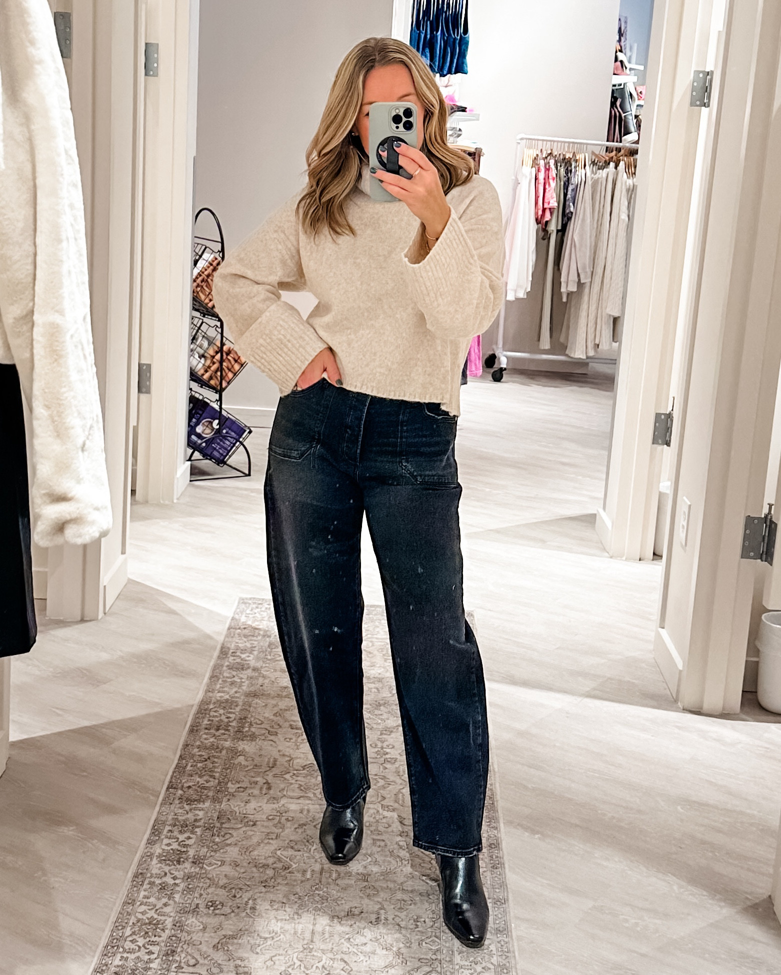 Another obsession. Small sweater. The SOFTEST everrrrrr and 29 jeans  

#LTKHoliday #LTKGiftGuide #LTKCyberWeek