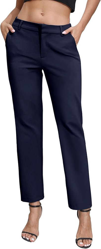 Urban CoCo Women's Elastic Waisted Dress Pants Business Work Casual Stretch Slacks with Pockets | Amazon (US)