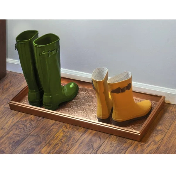 Boulemane Double Circles 30" x 13" Indoor Non-Slip Boot Tray | Wayfair North America