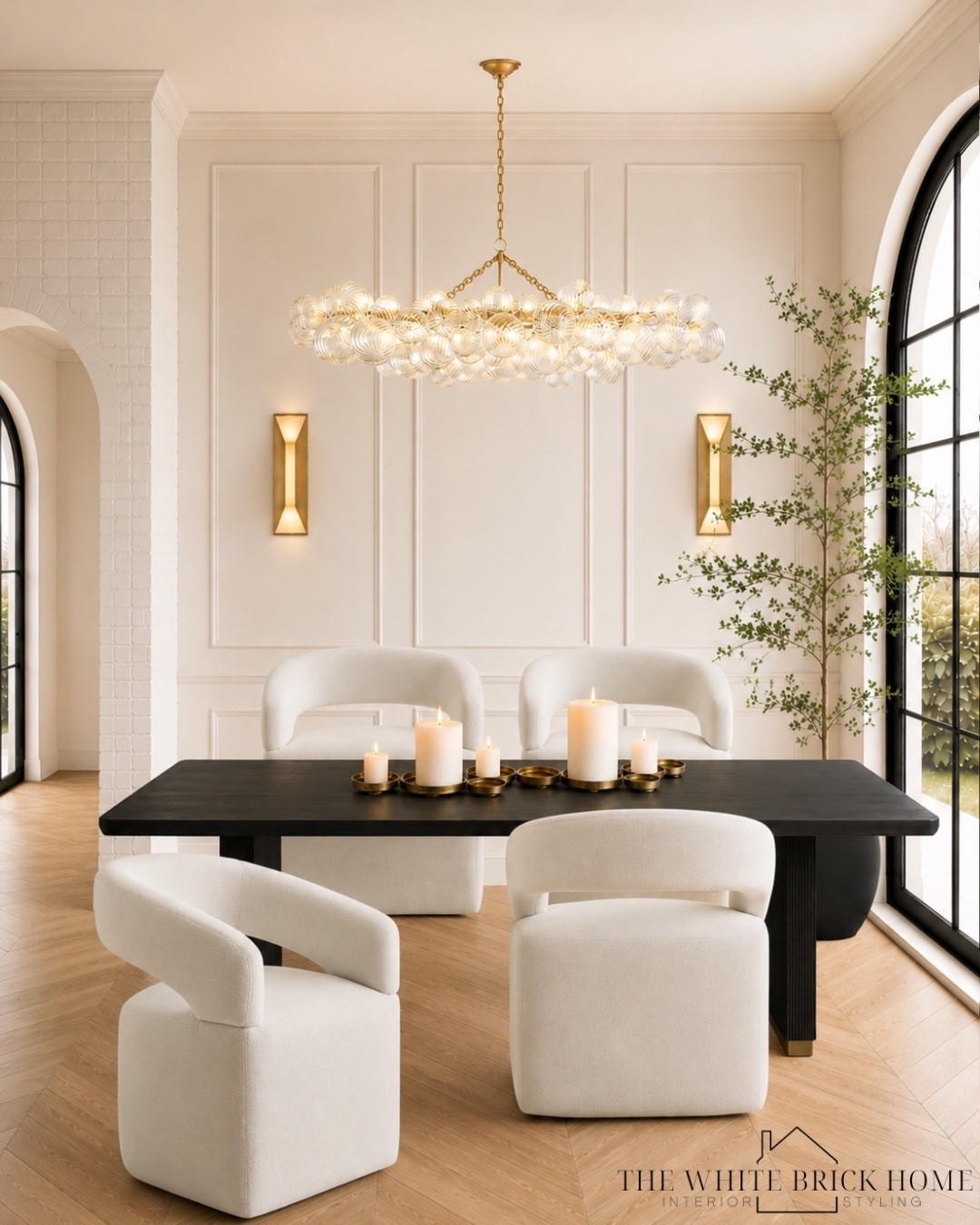 A beautiful statement chandelier with sculptural seating creates the perfect balance of modern luxury. 
🖤🖤
Dining room, dining room decor, dining room design, dining room chandelier, dining room chair, dining table, dining room ideas, bubble chandelier, bubble light, table, dining room ideas, dining room decor, dining furniture, pottery barn, Amazon, lumens, visual comfort

#LTKSeasonal #LTKSaleAlert #LTKHome