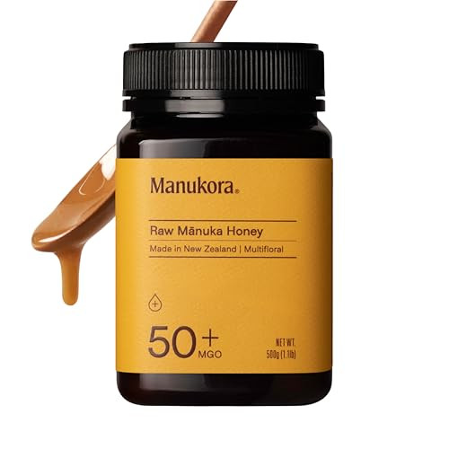 Manukora Raw Manuka Honey MGO 50+, New Zealand Honey, Non-GMO, 3rd-Party Tested, Glyphosate Residue Free Certified, 2000+ Natural Compounds, Traceable from Hive-to-Hand, Daily Wellness Support – 500g | Amazon (US)