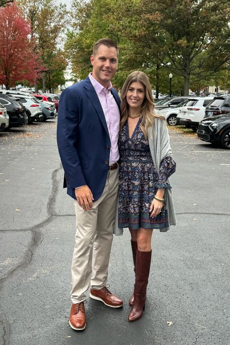 What I wore to the Keeneland fall meet / horse races! A purple and navy long sleeve fall dress by Sea NY with brown fall boots and a gray cashmere wrap.  

#LTKSeasonal #LTKstyletip #LTKshoecrush