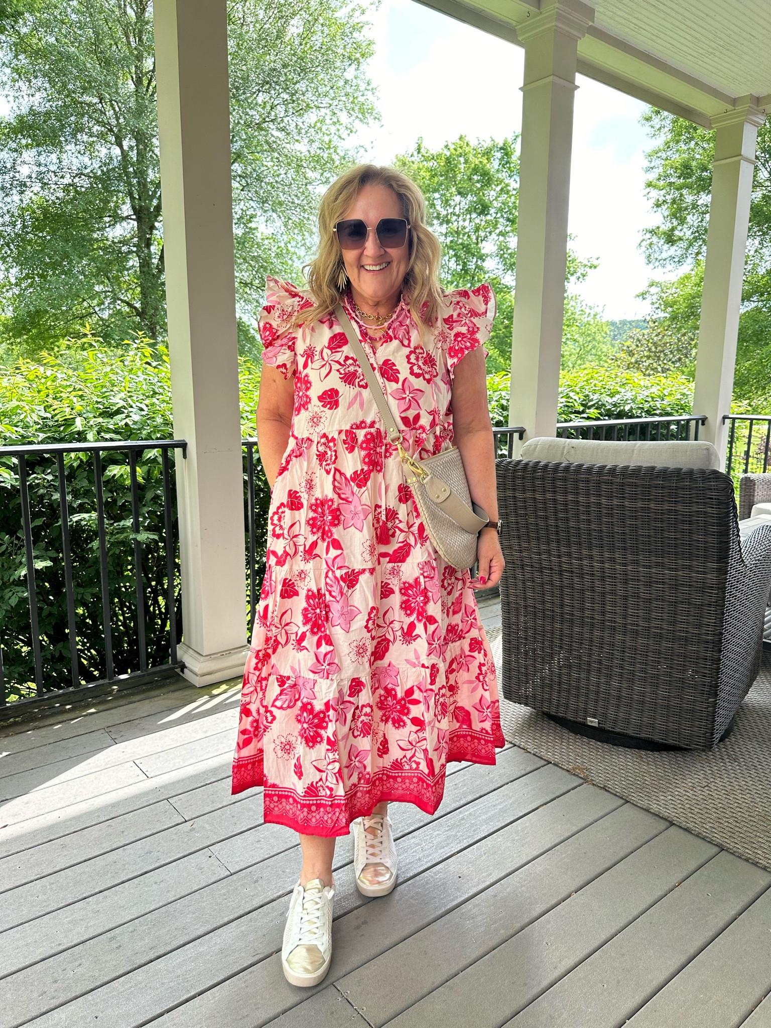 Super cute lightweight dress. You may need a slip. Wearing an XL 15% off code NANETTE15

Sneakers tts. Love my bag! 

Summer dress graduation dress 

#LTKMidsize #LTKFindsUnder100 #LTKOver40