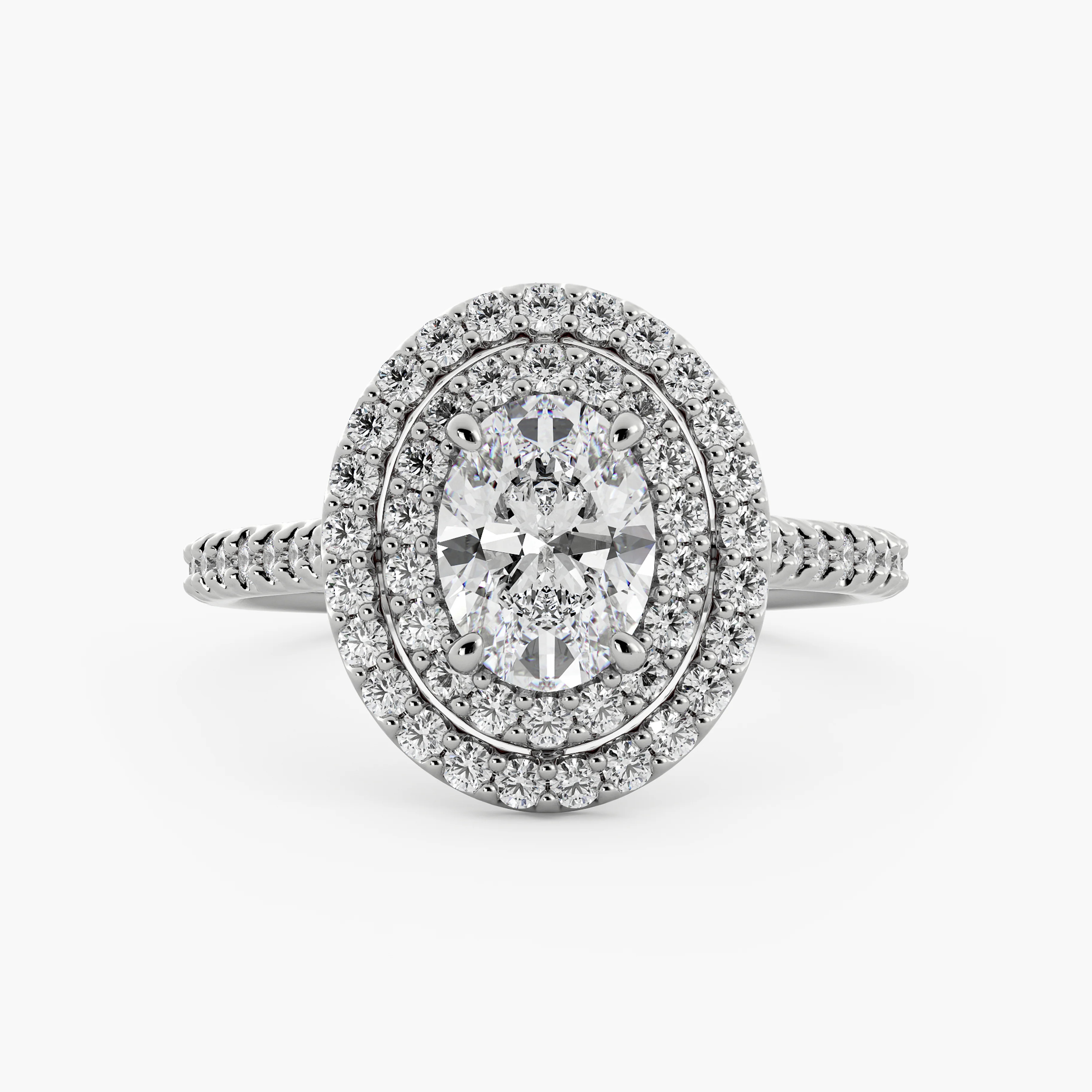 Celeste - 14K White Gold - Oval - Natural Diamond | Olive Ave Jewelry