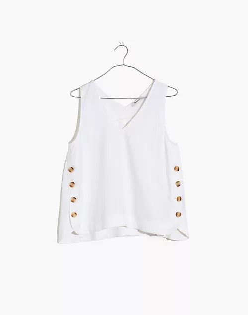 Linen-Blend Side-Button Tank Top | Madewell