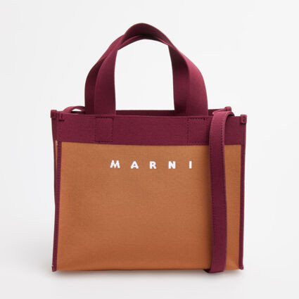 Brown & Burgundy Branded Tote Bag | TK Maxx