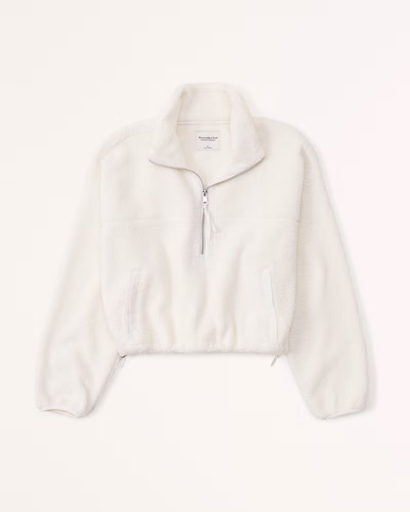 Women's Cinched Sherpa Half-Zip | Women's New Arrivals | Abercrombie.com | Abercrombie & Fitch (US)