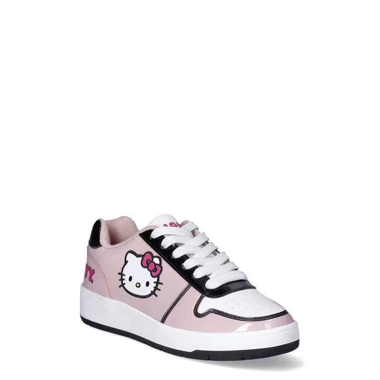 Hello Kitty by Sanrio Women's Pink Casual Court Sneakers, Sizes 6-11, Regular Width | Walmart (US)