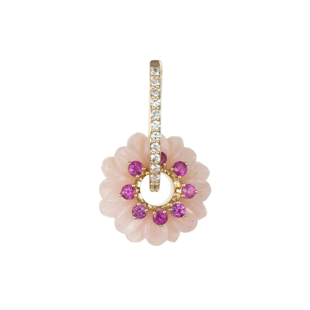 Double Sided Carved Flower Charm | Three Stories Jewelry | Three Stories Jewelry