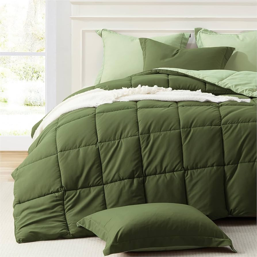 Homelike Moment King Size Comforter Set Olive Green, Lightweight Comforter Sets King Size Bed, So... | Amazon (US)