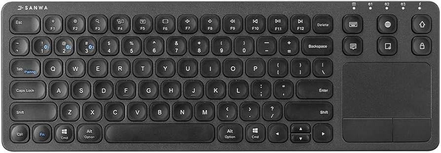 SANWA Multi Device Bluetooth Keyboard with Touchpad, Rechargeable Keypad with Trackpad for Laptop... | Amazon (US)