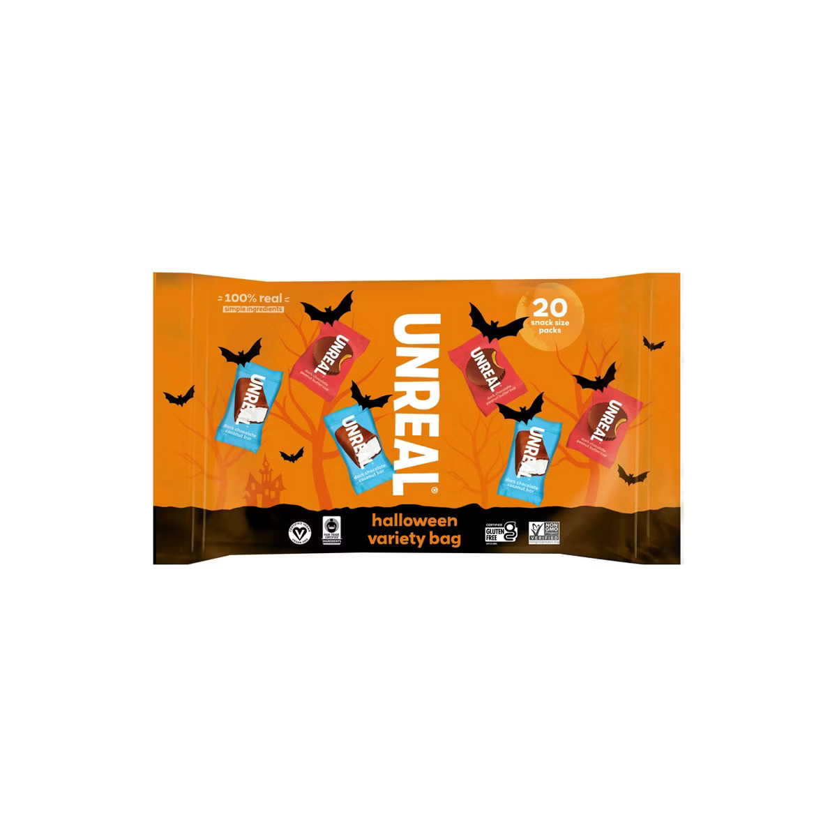 Unreal Halloween Coconut & Peanut Butter Chocolate Variety Bag - 20ct | Target